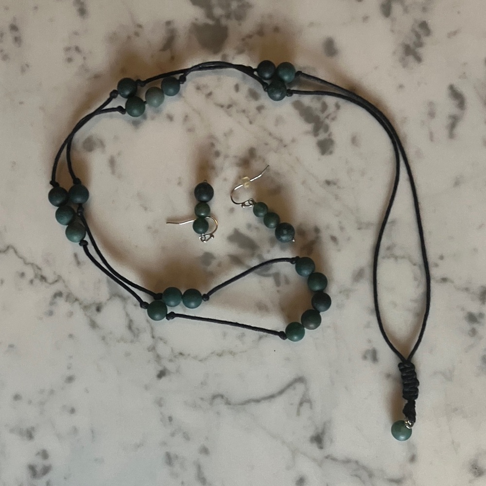 J. Jill Dark Green Beaded Necklace Set